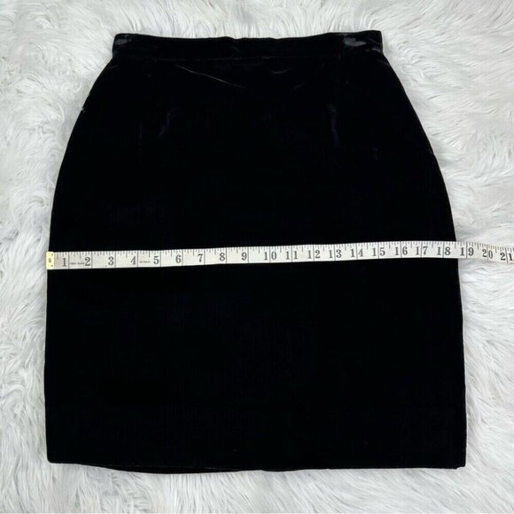 Valentino Studio‎ Black Velvet Pencil Skirt Vintage Made in Italy W27 Hemmed - Picture 13 of 14